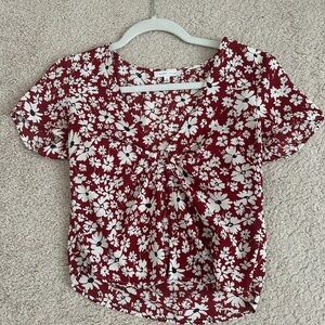 Red and white floral print top from ASOS